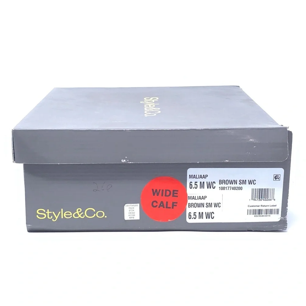 Style & Co MaliaWC Boots Brown Faux Leather Wide-Calf - Picture 12 of 12